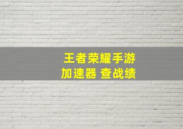 王者荣耀手游加速器 查战绩